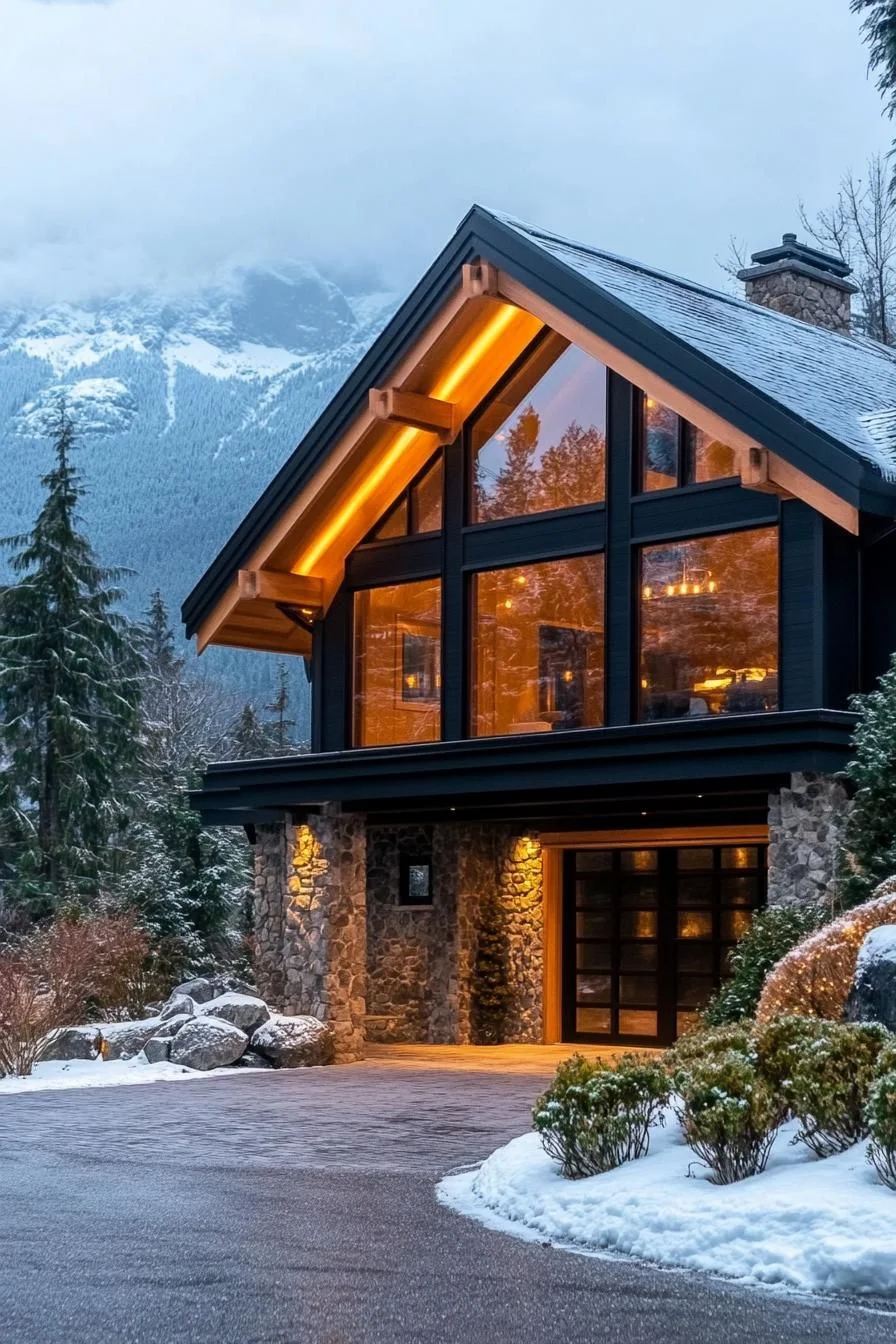 Glowing Alpine Cabin Retreat