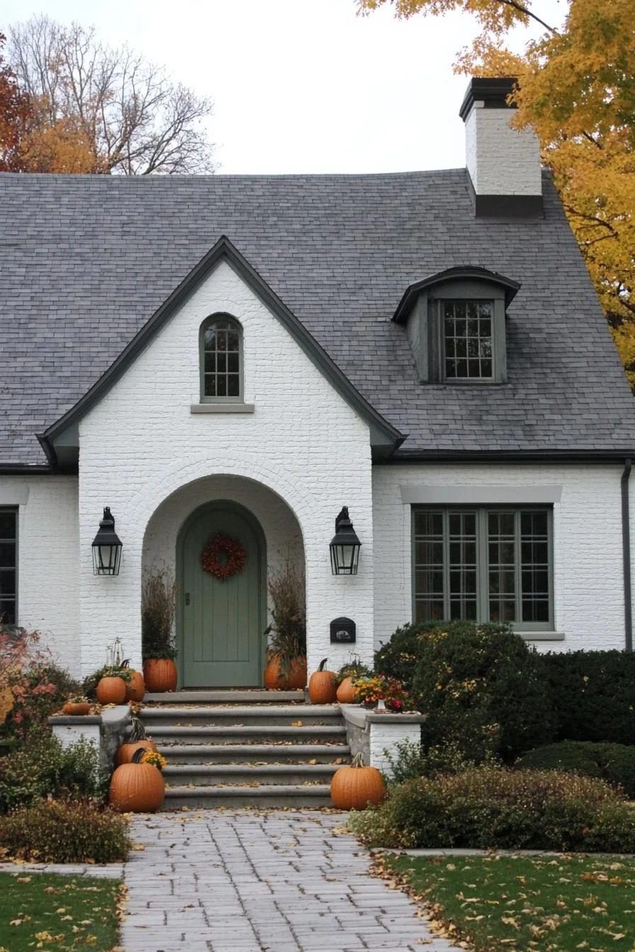 A Cottage Decorated for Pumpkin Season