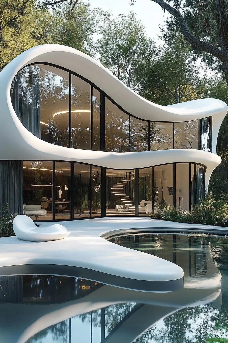 Cosmic Ripple Residence Rides a Curved Timeline