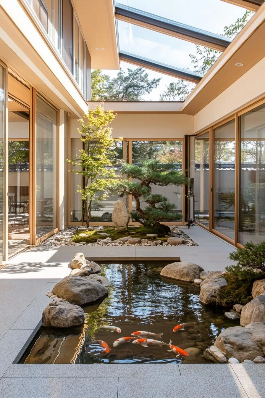 A Courtyard Koi Pond Open to the Sky