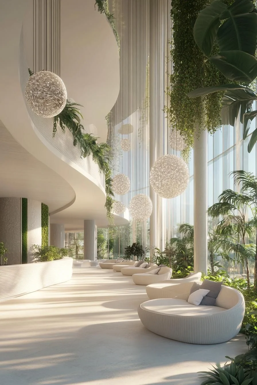 Green Lobby Retreat With Airy Design