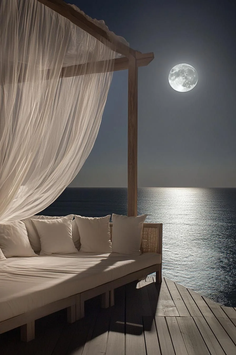 Moonlit Deck Retreat by the Sea