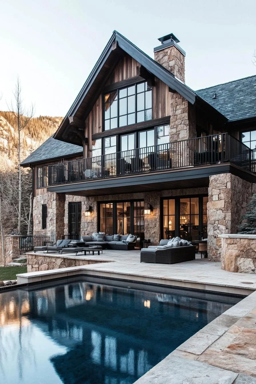 Stone Home With Poolside Views