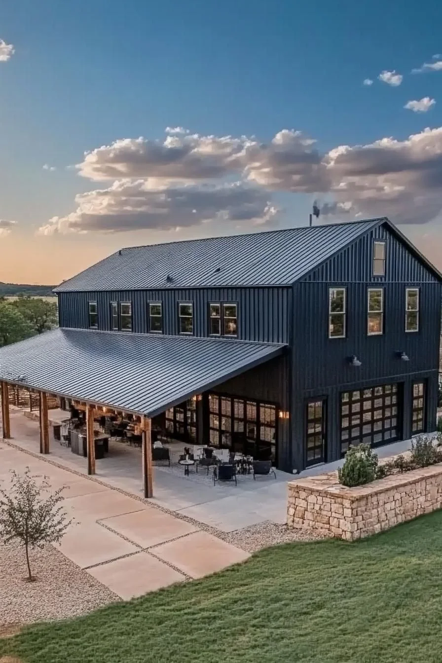 A Black Barndominium With Country Roots