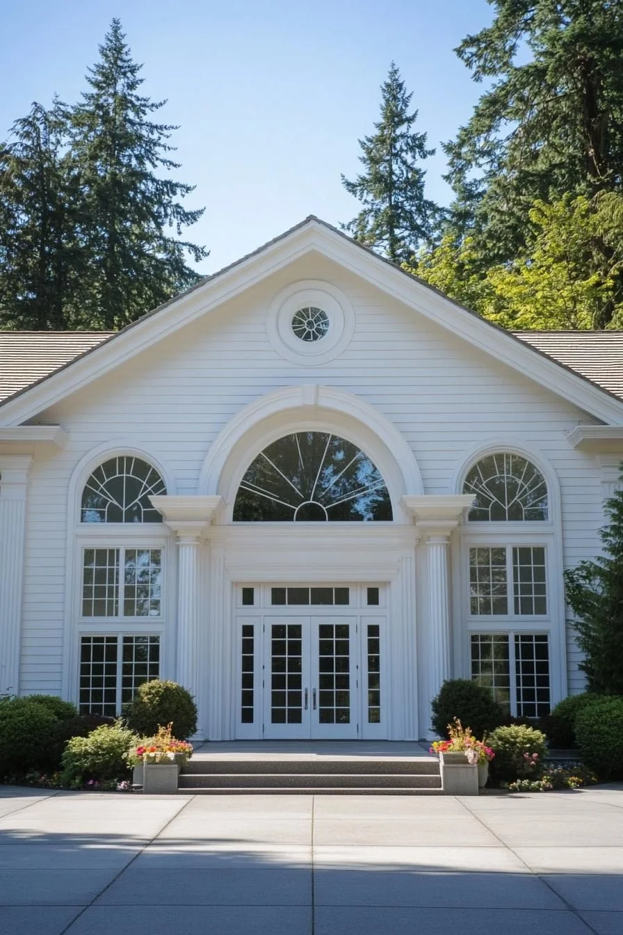 White Beams Paired with Garden Blooms