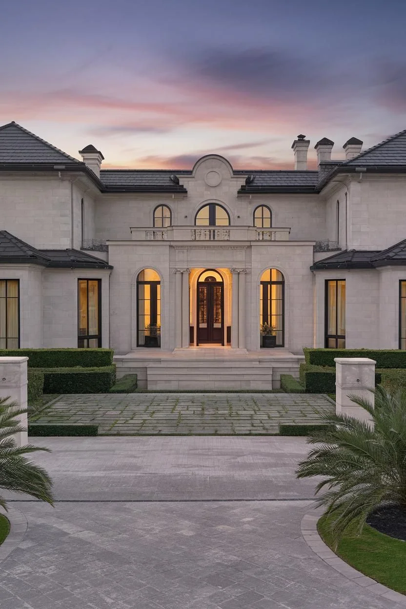 Grand Manor Glowing at Sunset