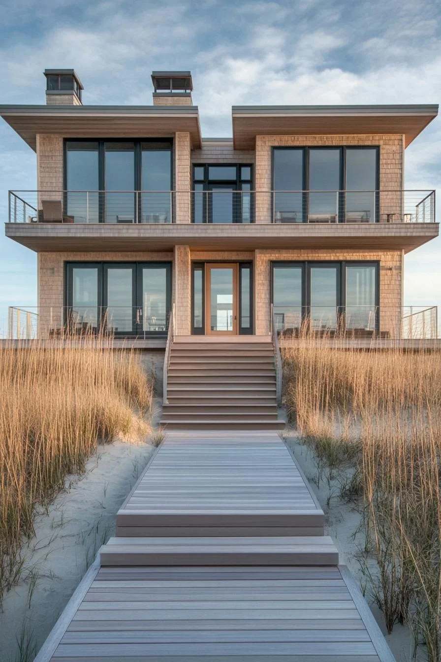 A Wooden Path to a Calm Retreat