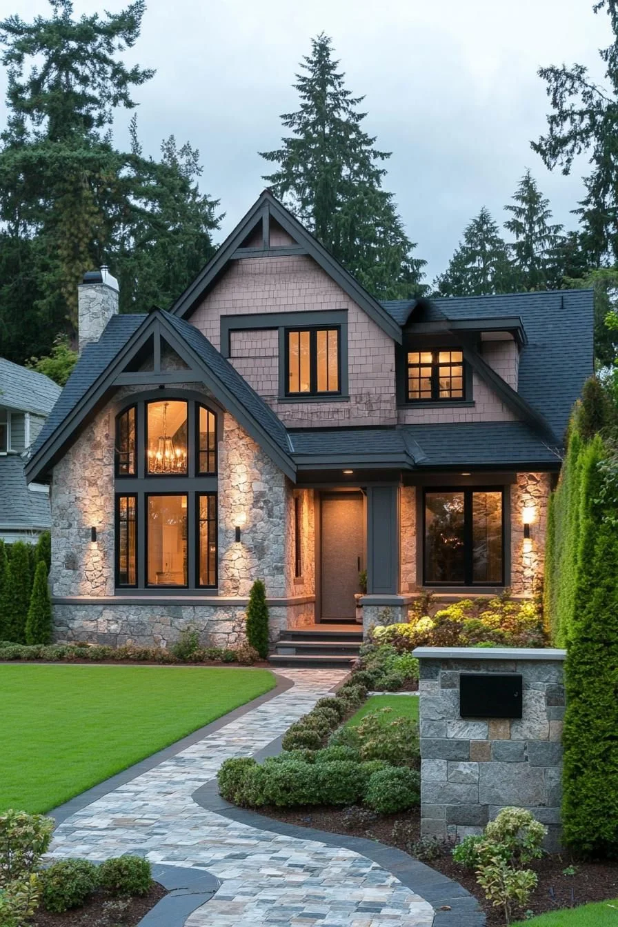 Cozy Stone Manor with a Warm Glow