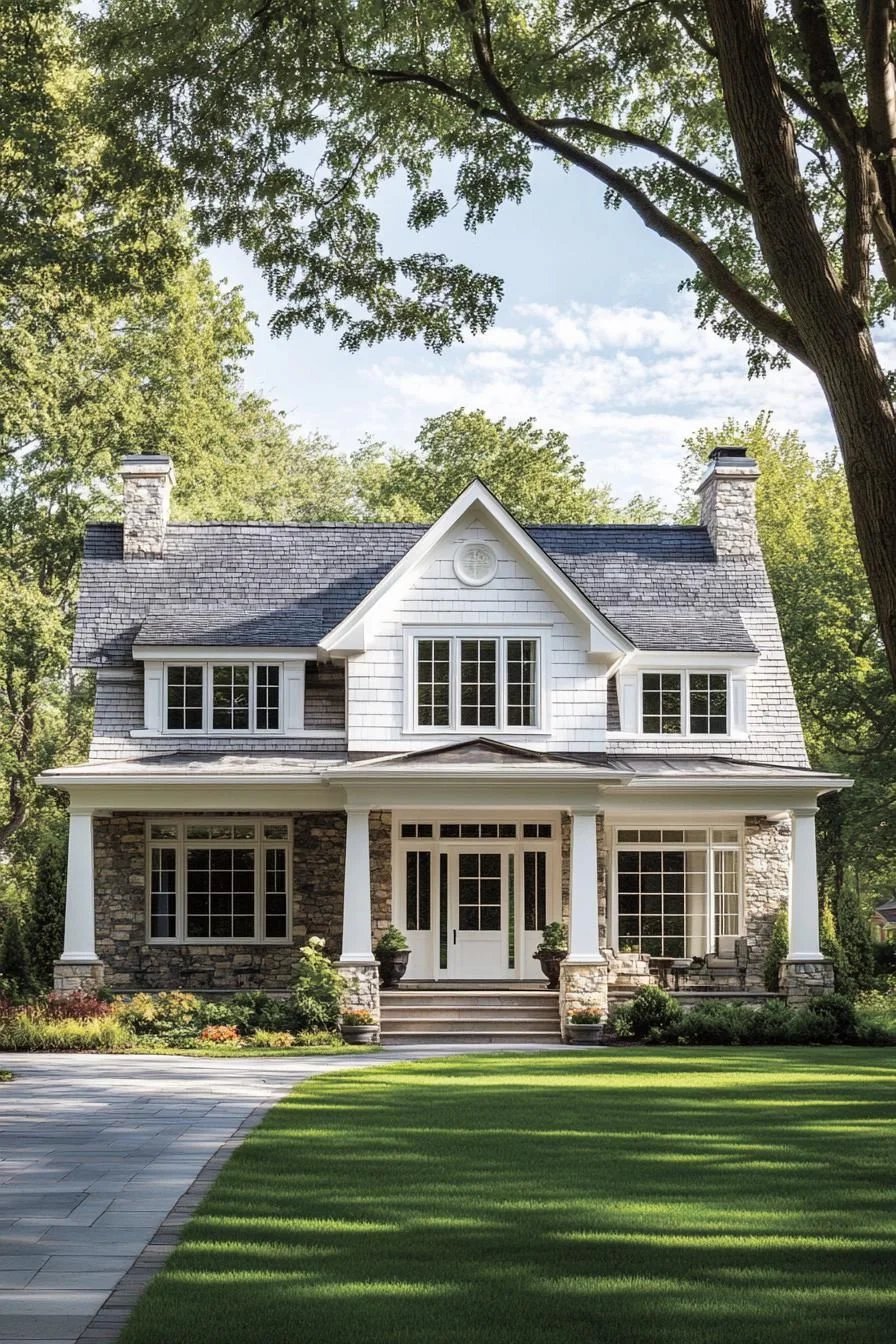 A Classic Cottage with Green Accents