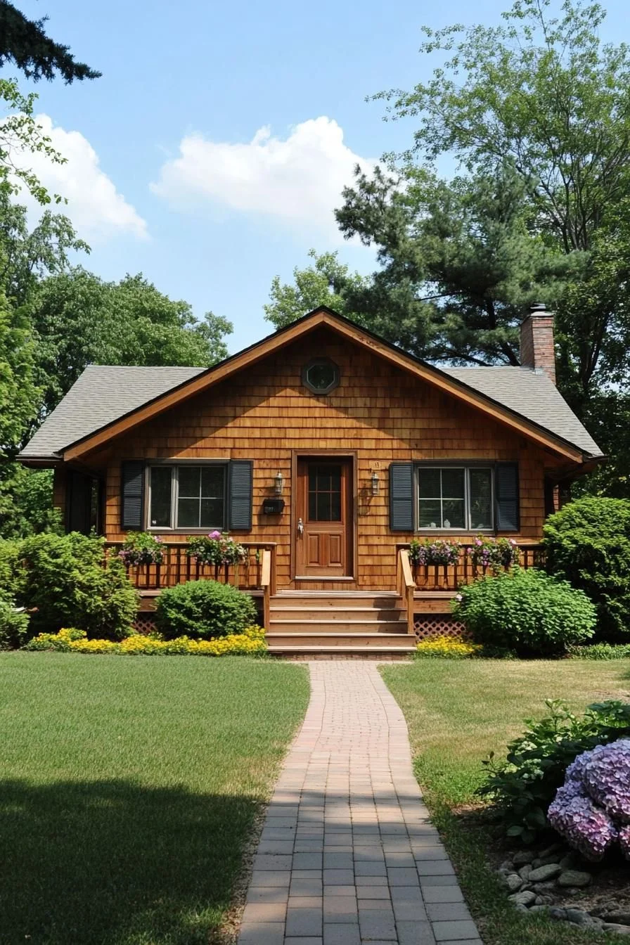 A Shingled Cottage Set in a Meadow