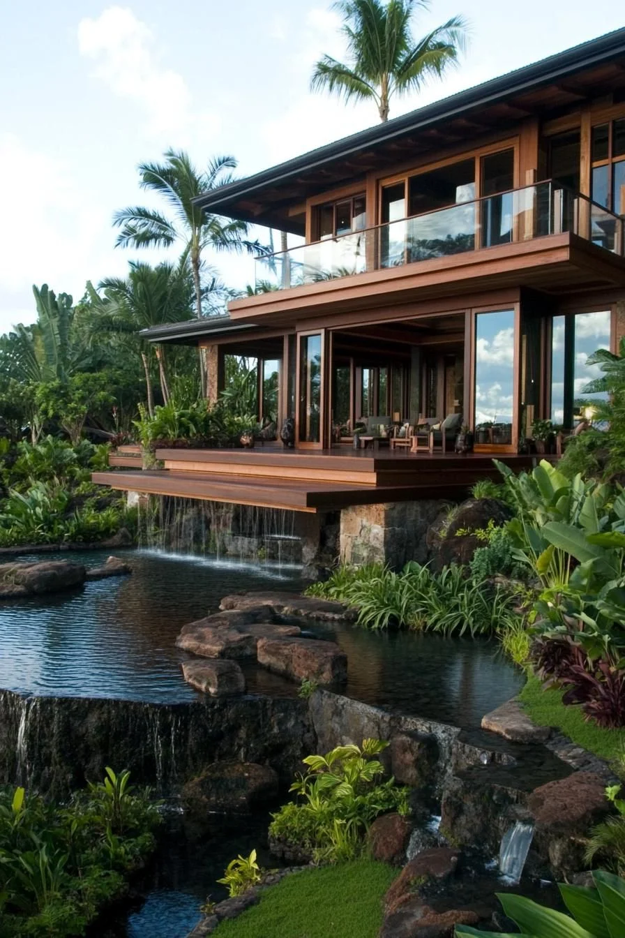 A Waterfall Villa for Sunset Views