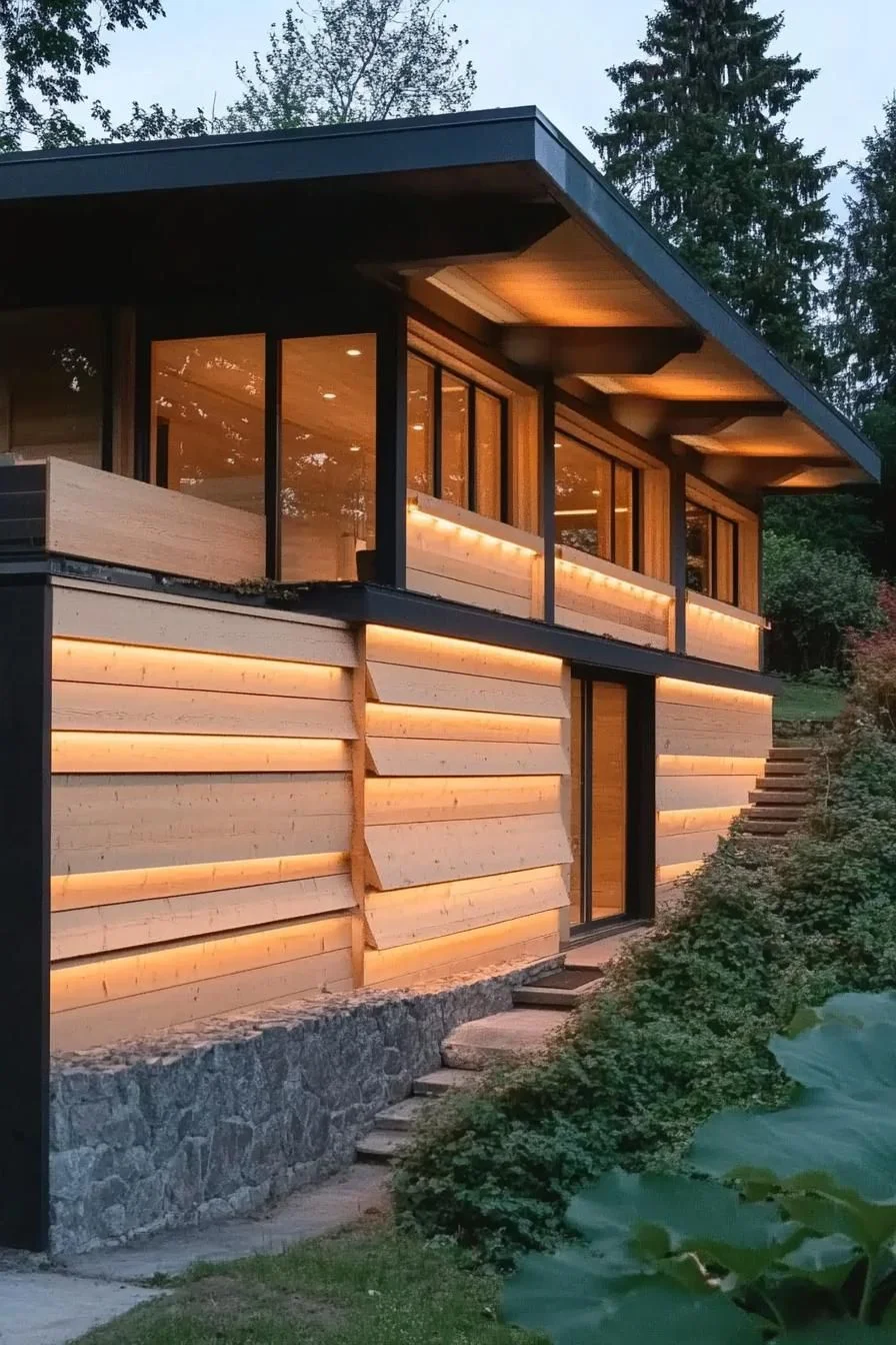 Warm-Glow Timber Cabin Design