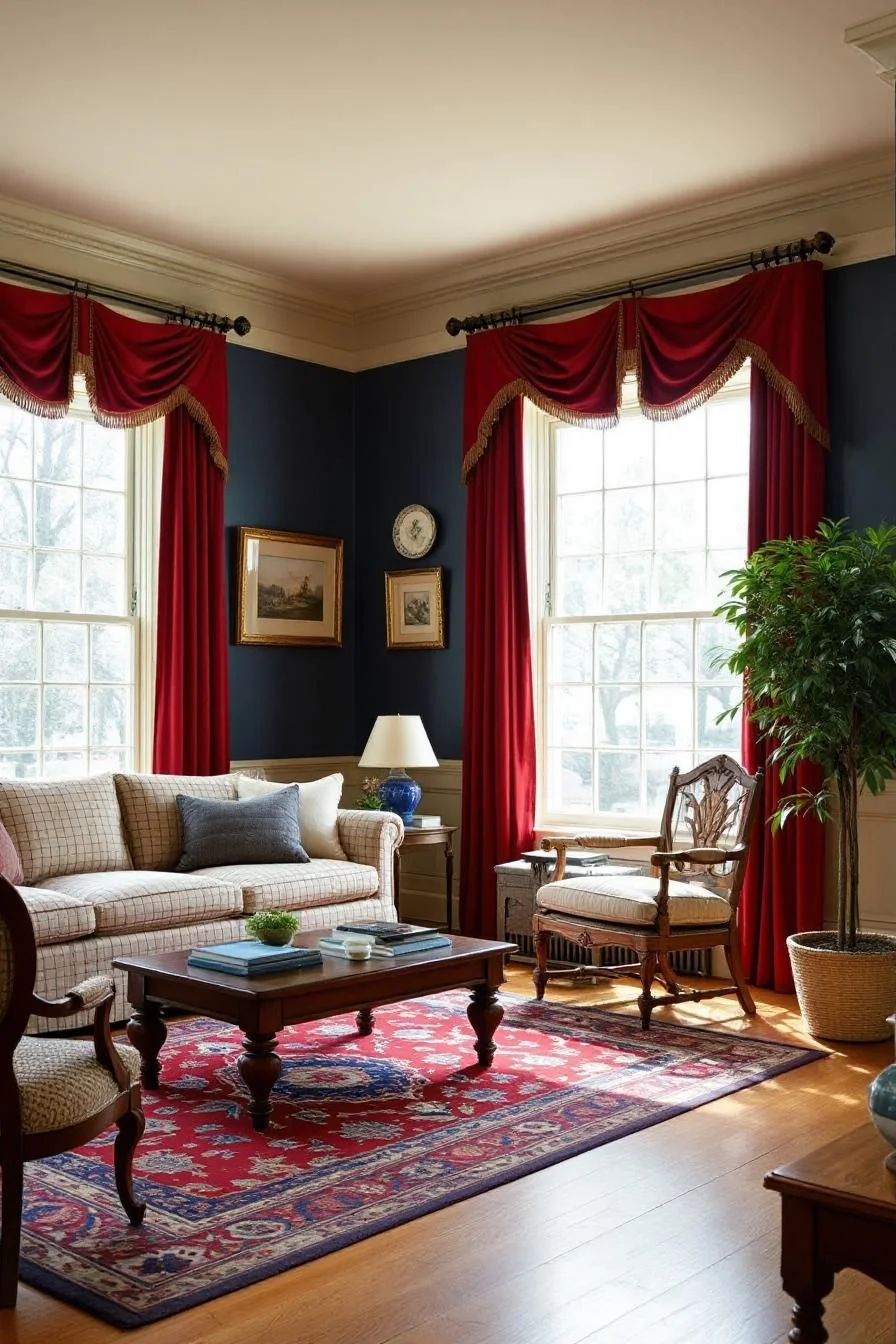 Crimson and Cream Colonial Comfort