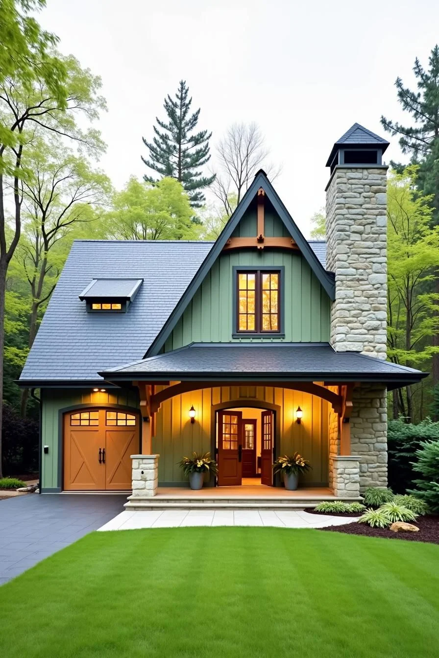 Whimsical Green Cottage Haven