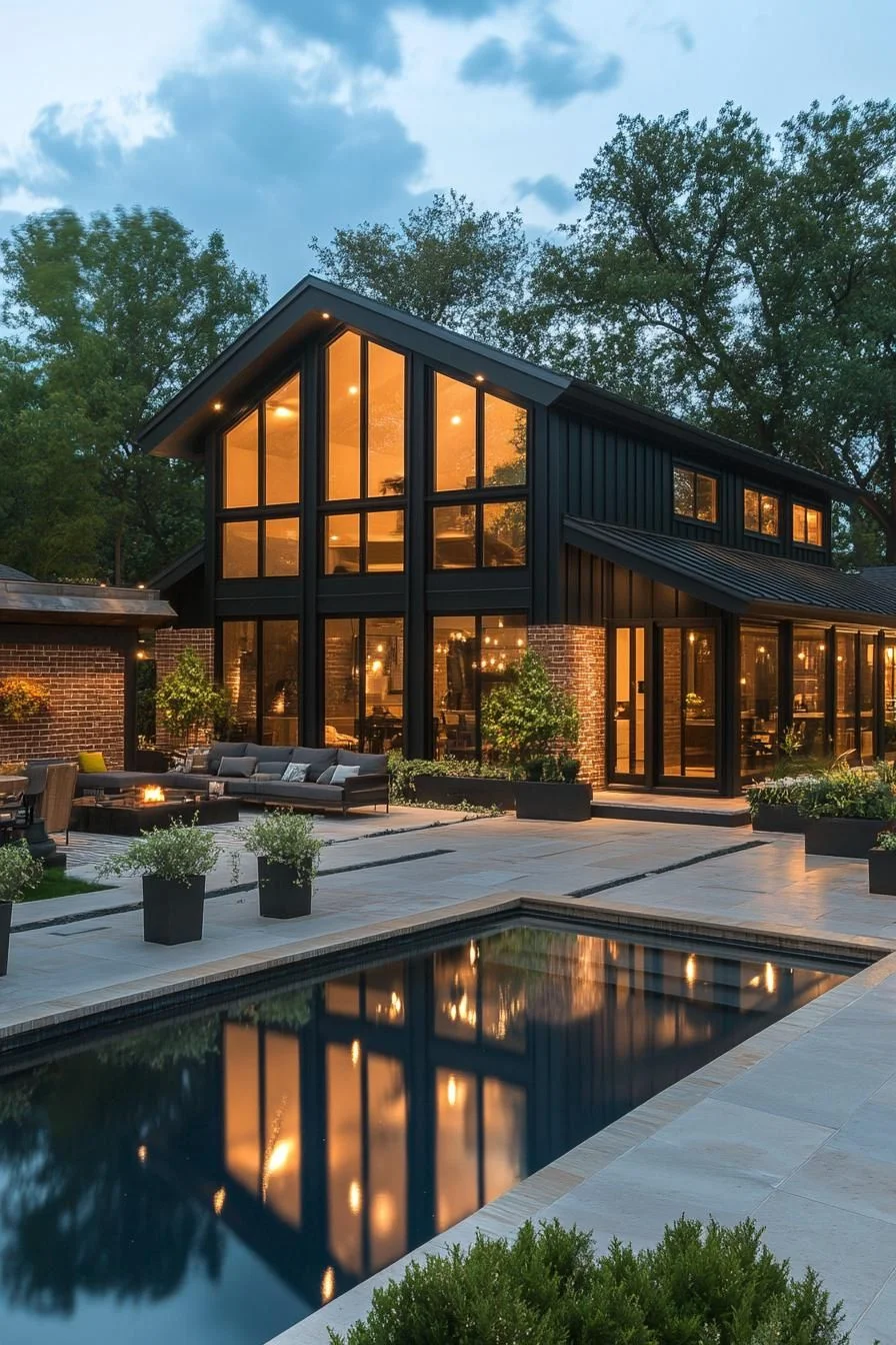 Sleek Glass and Pool Retreat