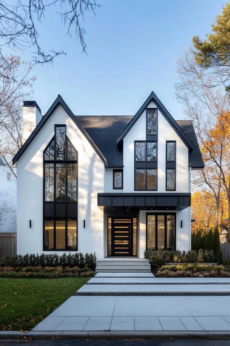 76 White House Designs with Black Trim to Try